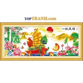 Tranh thêu thuận buồm xuôi gió