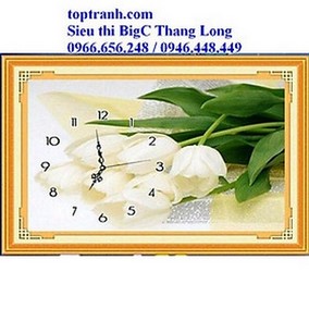 Đồng hồ hoa tuylip trắng